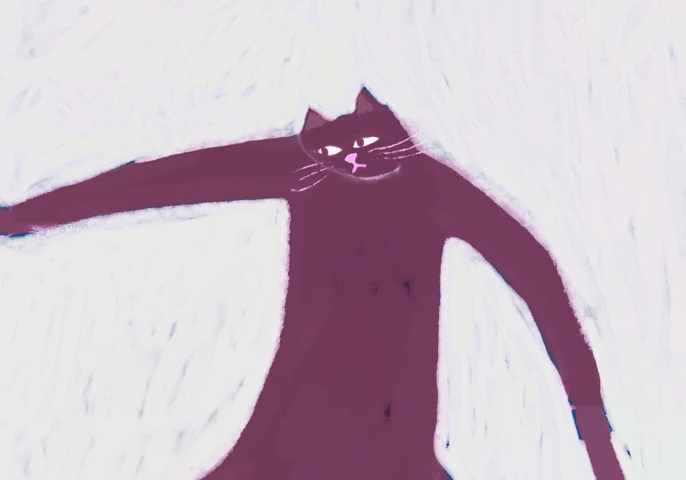 Playful Black Cat by Sharyn Bursic — canvas wall art