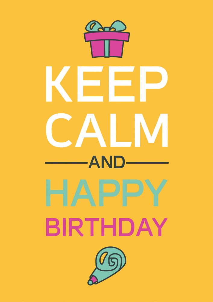 Keep Calm Birthday Wish by Marika Barsrsind β canvas wall art