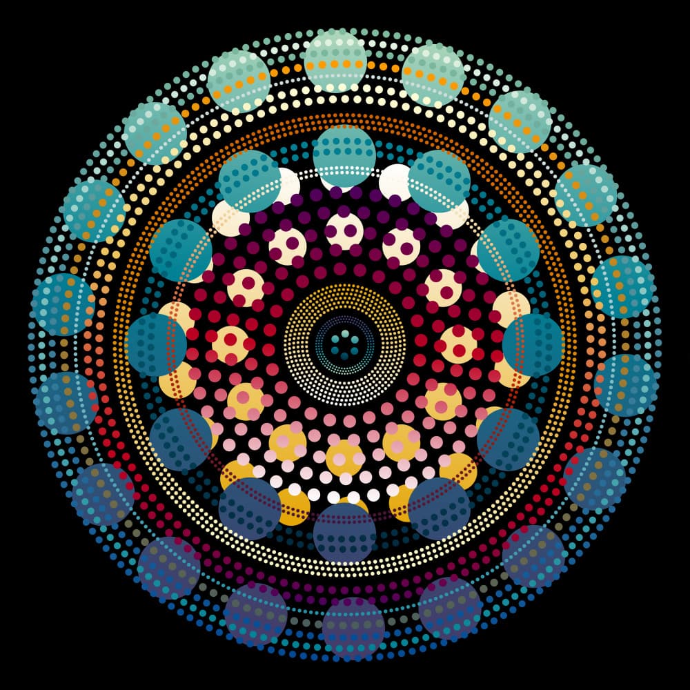 Vibrant Dot Mandala by Angelo Cerantola — canvas wall art