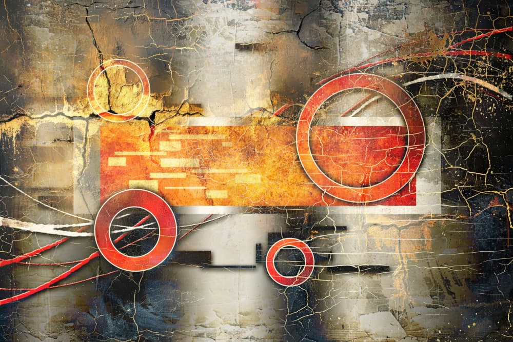 Dynamic Textured Circles by Rafal Kulik — canvas wall art
