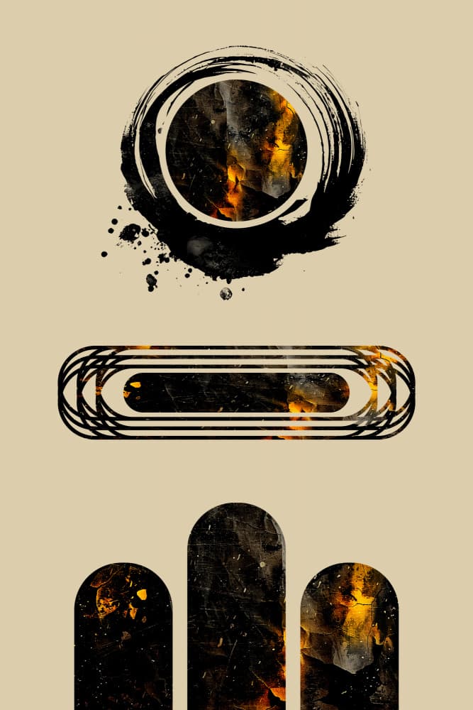 Fiery Abstract Shapes by Rafal Kulik — canvas wall art