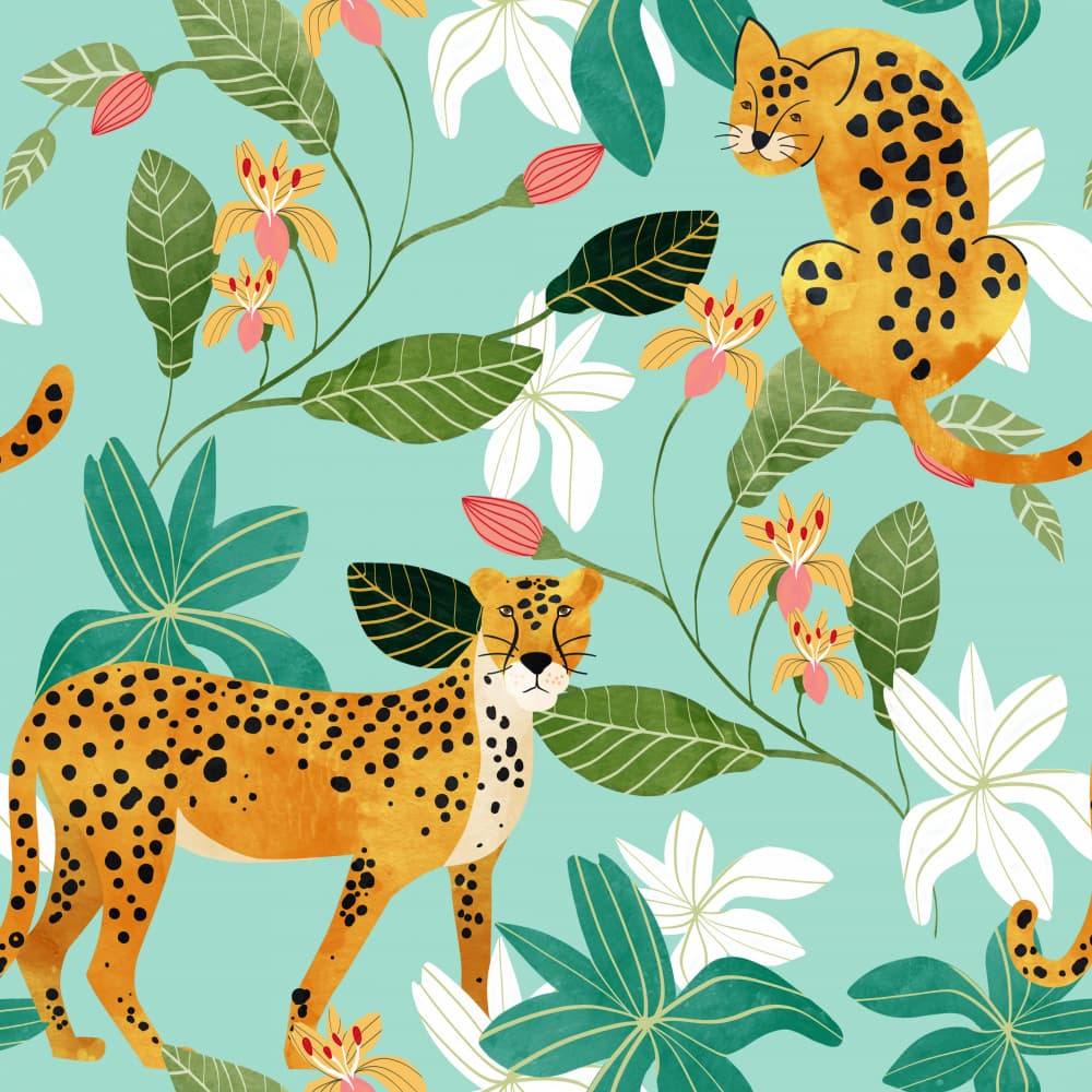 Exotic Jungle Cheetahs by Uma Gokhale — canvas wall art