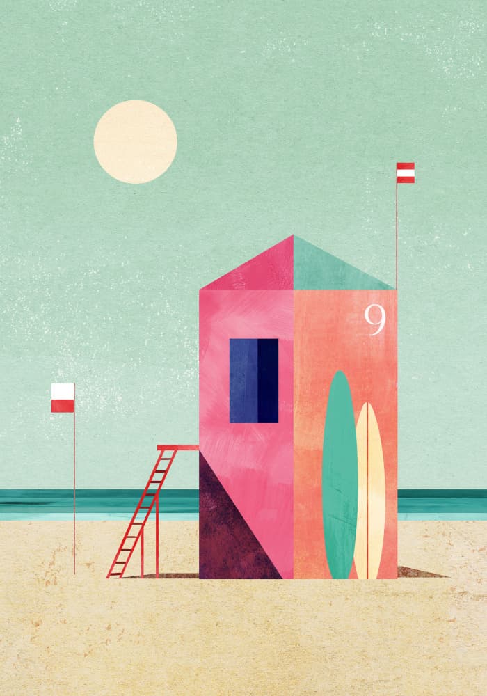Beach Hut Number Nine by longwayhome — canvas wall art