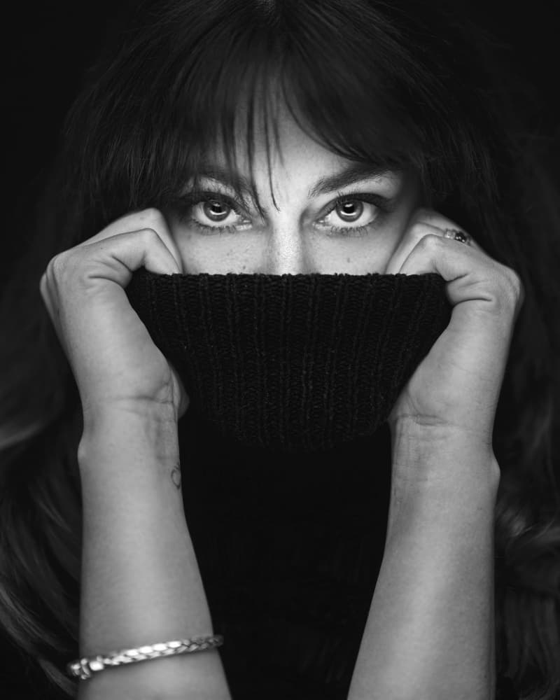 Intense Sweater Gaze by Denis — canvas wall art