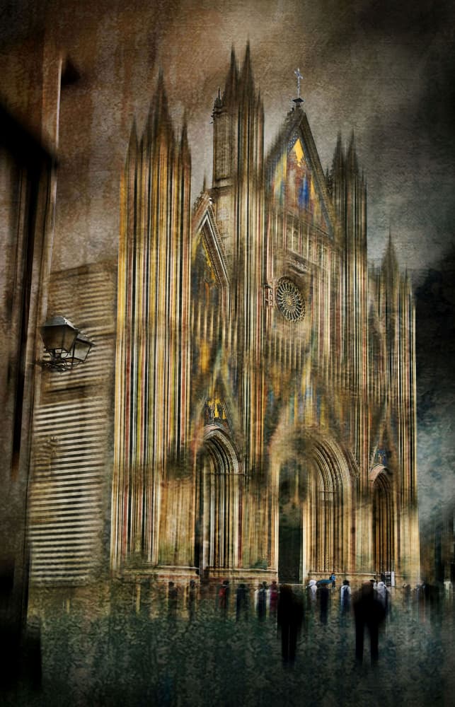 Grand Gothic Facade by Raffaele Corte — canvas wall art