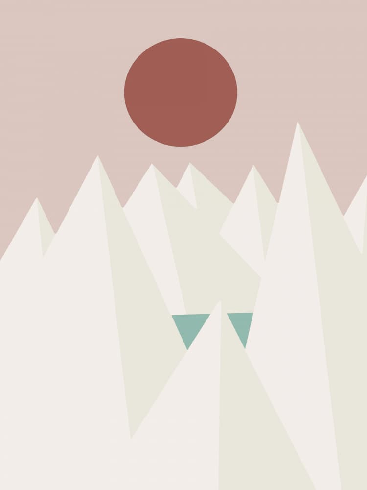 Blush Mountain Sun by Little Dean — canvas wall art