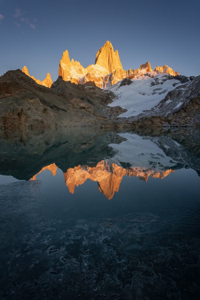 Patagonia Mountain Reflection by Yongnan Li (李永男) — canvas wall art