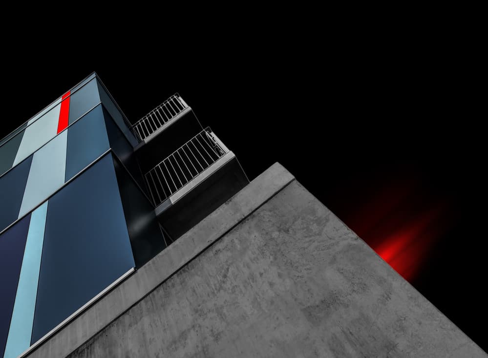 Red Streak Architecture by Gilbert Claes — canvas wall art