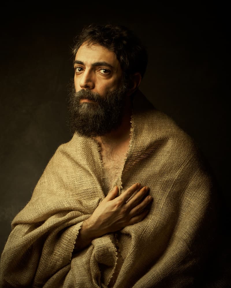 Pensive Bearded Man by Mehdi Mokhtari — canvas wall art