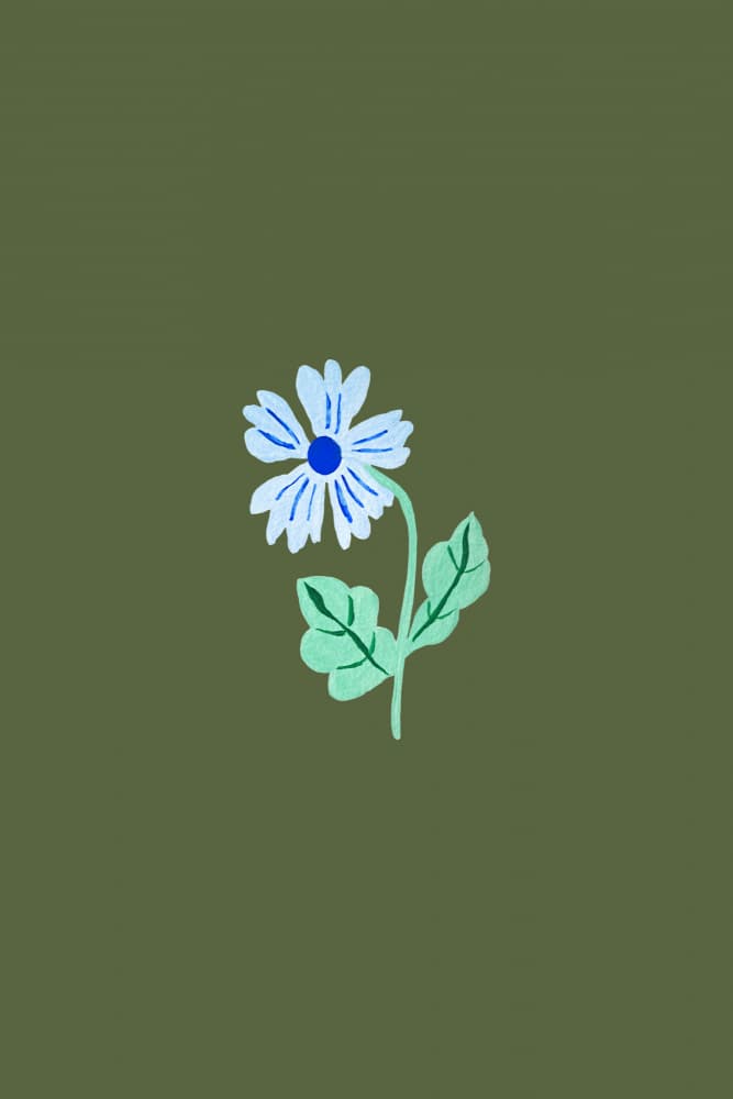 Simple Blue Flower Illustration by Karen Menzenbach — canvas wall art