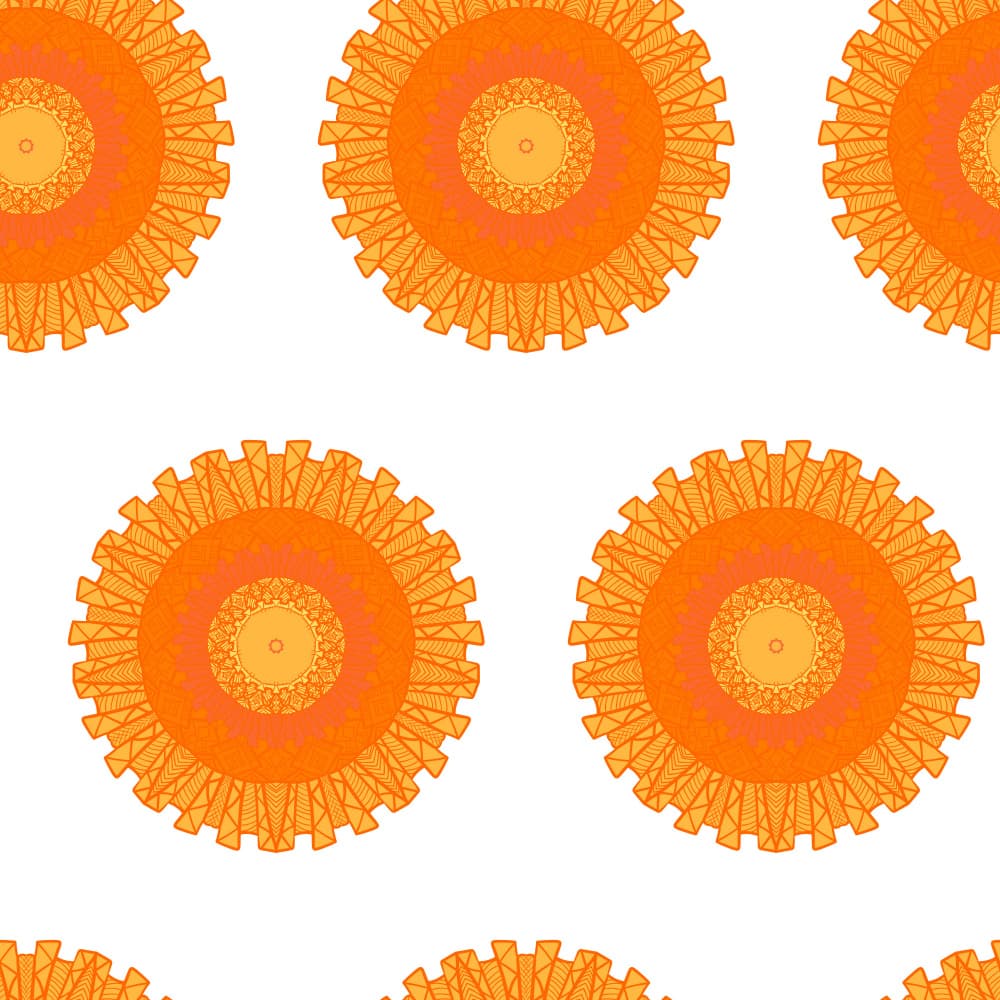 Orange Mandala Pattern by Marika Barsrsind β canvas wall art