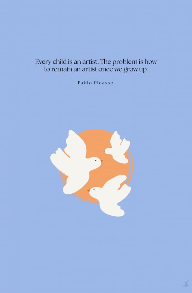 Peace Doves Inspiring Quote by Anne-Marie Volfova — canvas wall art