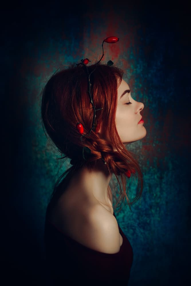 Serene Woman With Berries by Ruslan Bolgov — canvas wall art