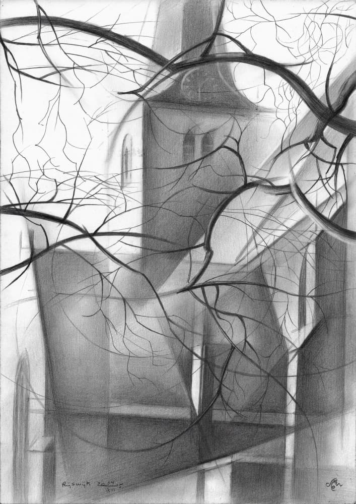 Church Tower Winter by Corné Akkers — canvas wall art
