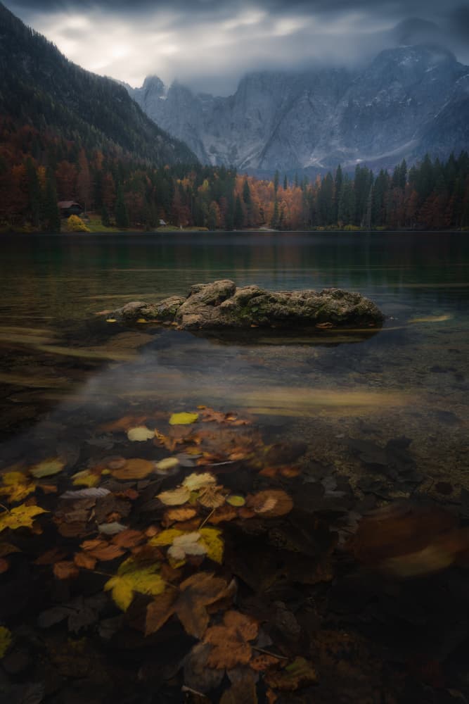 Tranquil Autumn Mountain Lake by Thomas de Franzoni — canvas wall art