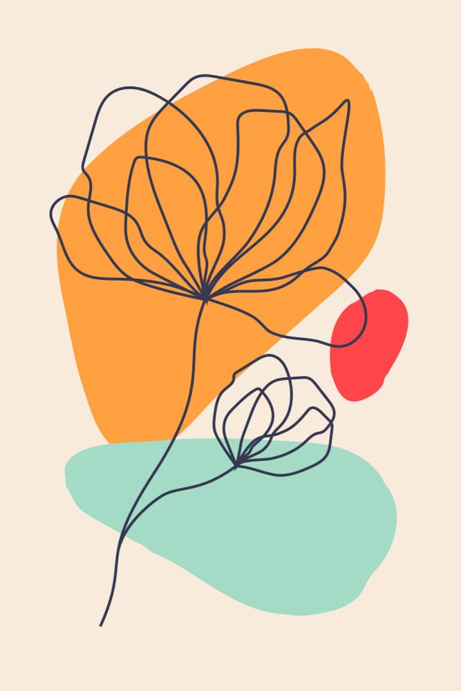 Abstract Floral Lines by jay stanley — canvas wall art