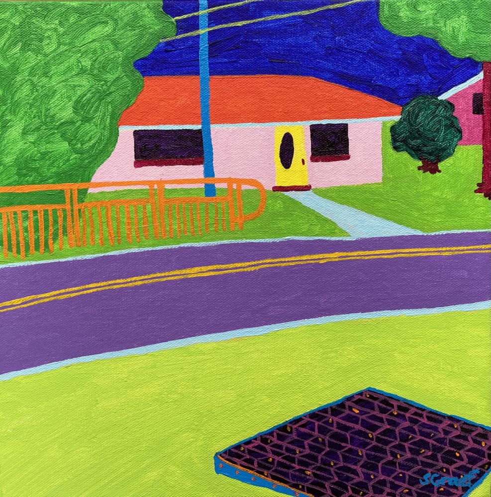 Red Roof by Sue Graef — canvas wall art