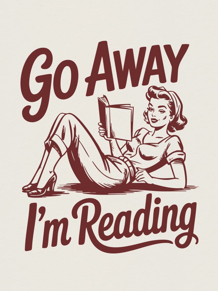 Go Away I'm Reading by Andreas Magnusson — canvas wall art