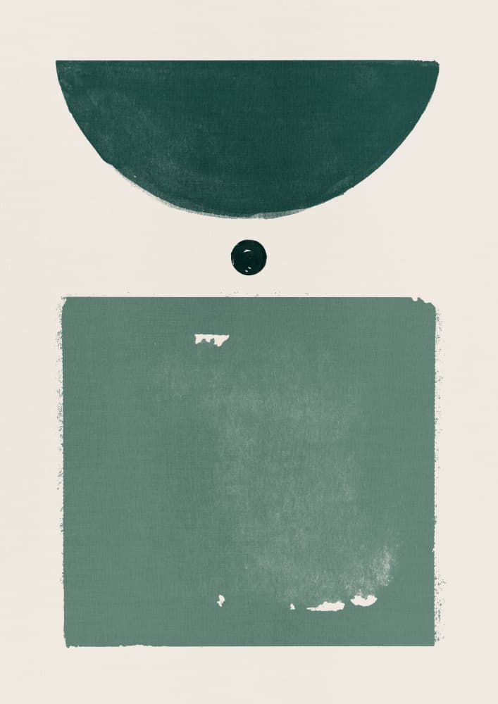 Minimal Green Shapes by Ema Paraschiv — canvas wall art