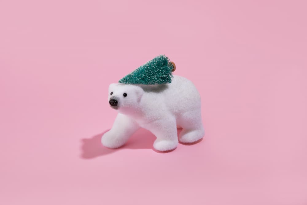 Polar Bear Christmas Tree by Julia Ramiro — canvas wall art