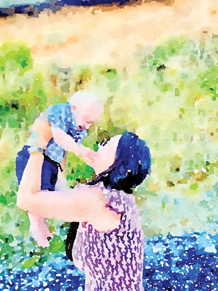 Joyful Mother Child Embrace by Breanna Megan Studio — canvas wall art