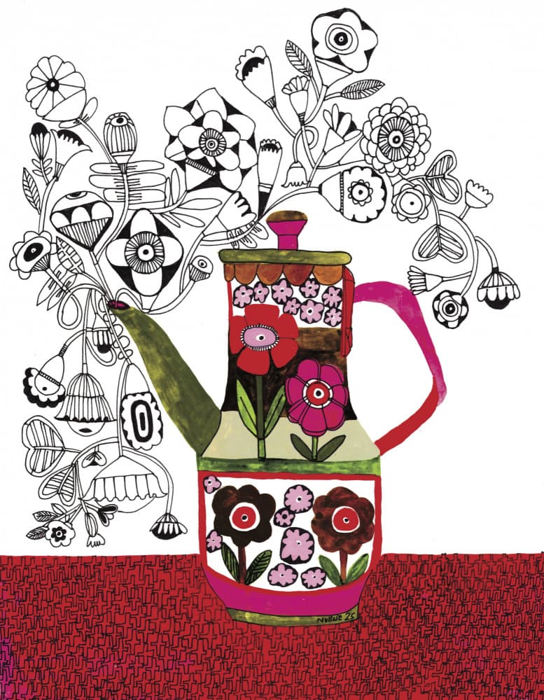 Pour Me a Cup of Flowers by Sharon Nullmeyer — canvas wall art