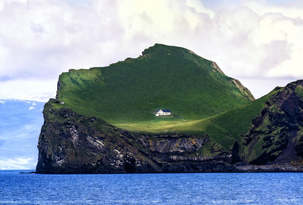 Isolated Green Island Home by Allen SDCA — canvas wall art