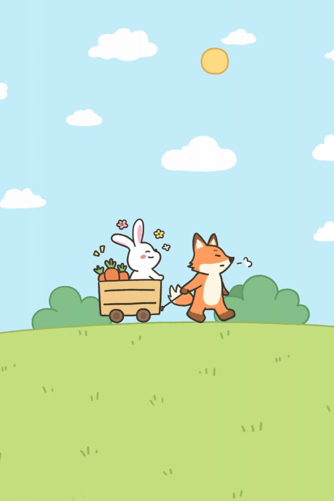 Fox and Rabbit's Journey by Xuan Thai — canvas wall art