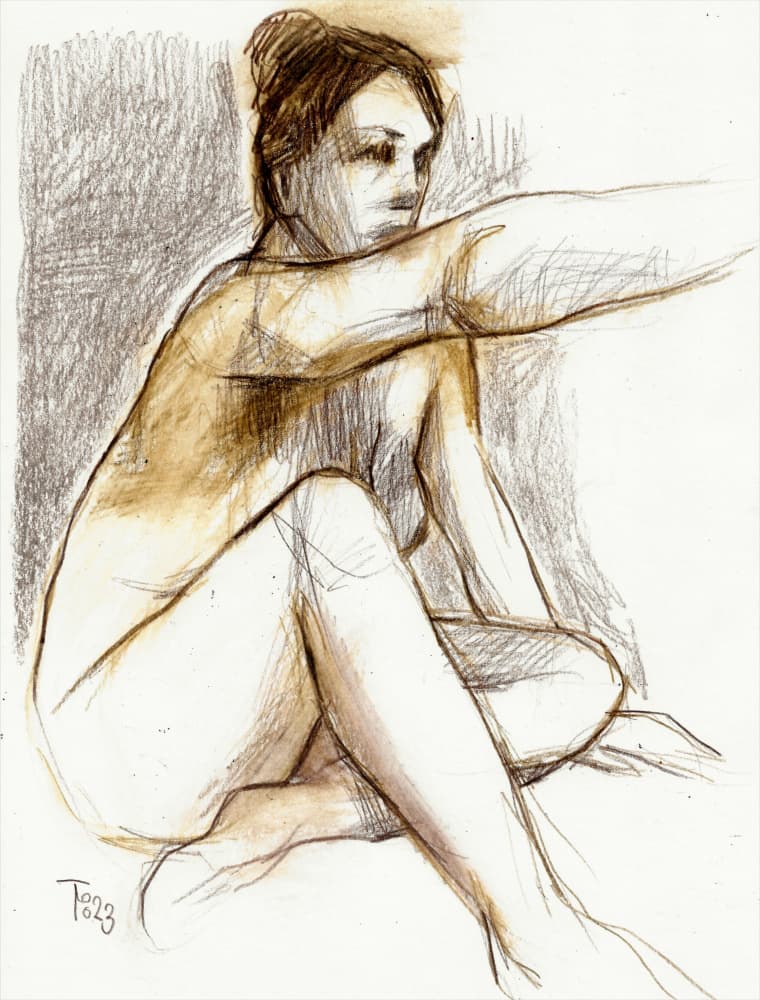 Contemplative Figure Study by Tore Bahnson — canvas wall art