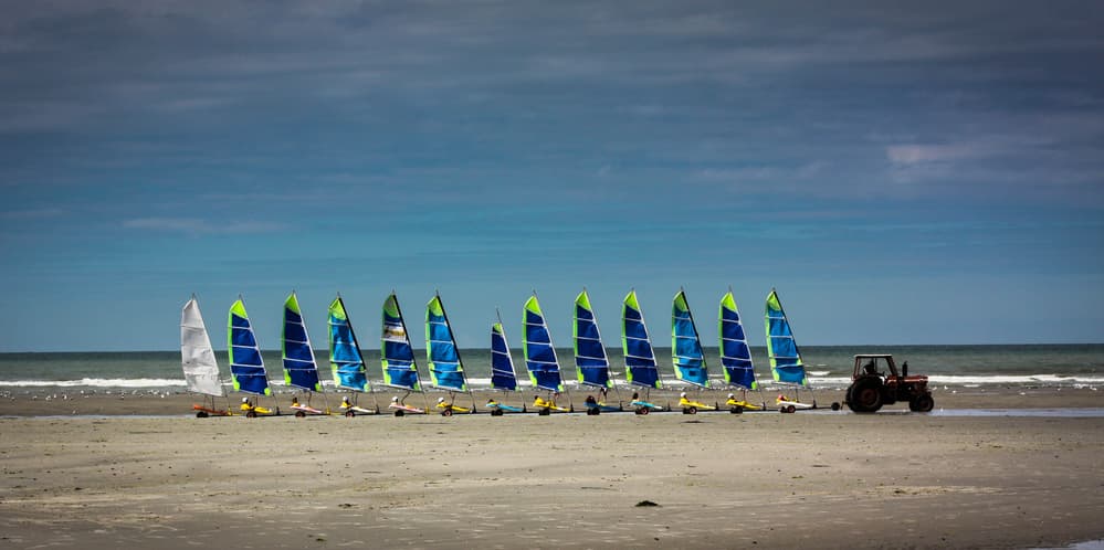 Coastal Land Yachts by Stephanie Kleimann — canvas wall art