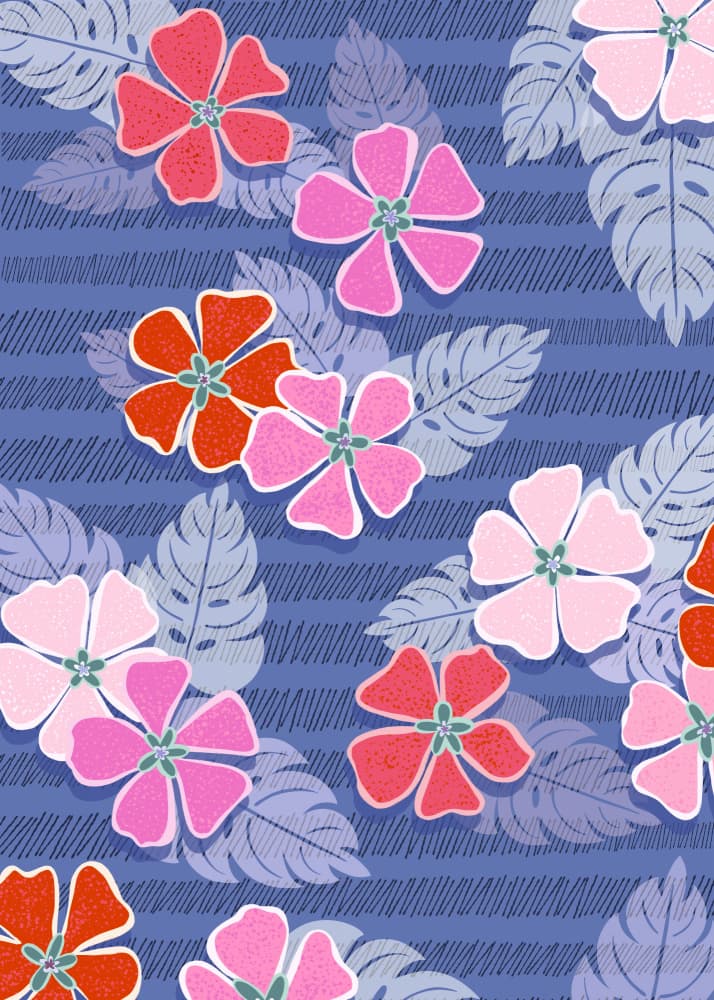 Blue Floral Patterns by Kristian Gallagher — canvas wall art