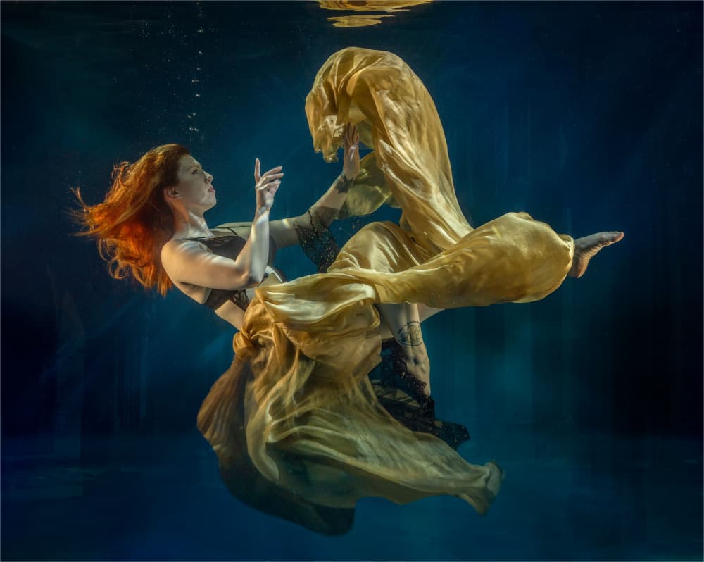 Underwater Golden Dancer by Derwood — canvas wall art