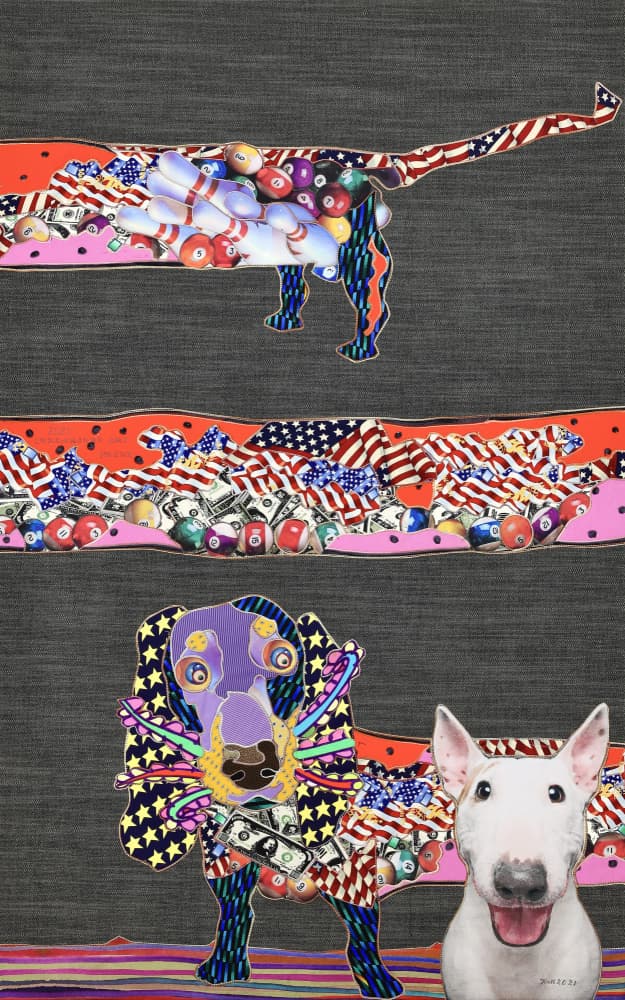 Patriotic Pop Art Dogs by Kostyantin Malginov — canvas wall art