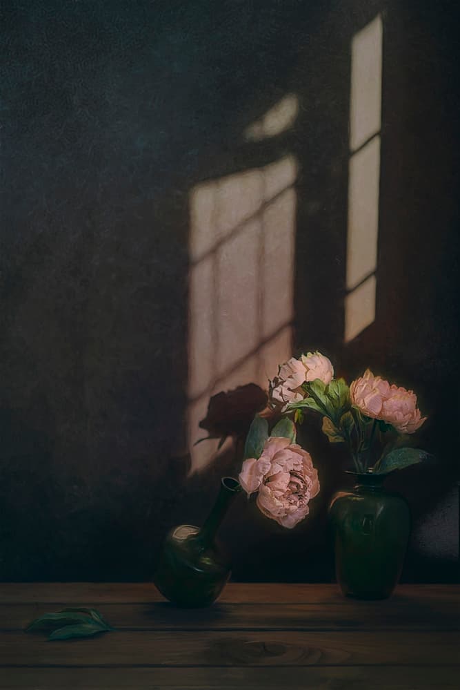 Moody Floral Still Life by Lydia Jacobs — canvas wall art