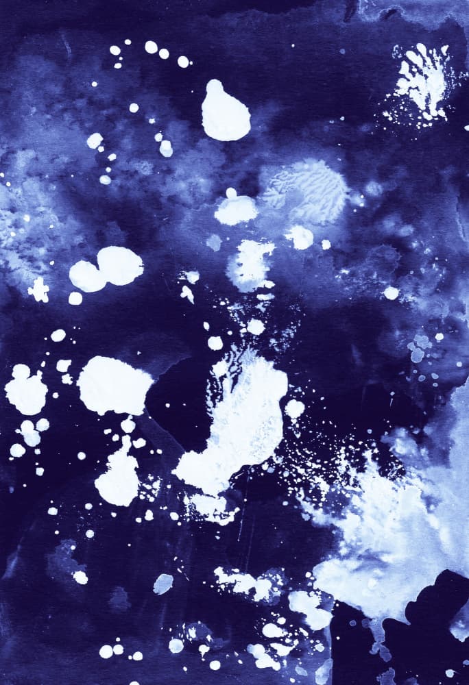 Cosmic Blue Splatters by Santhosh ch — canvas wall art