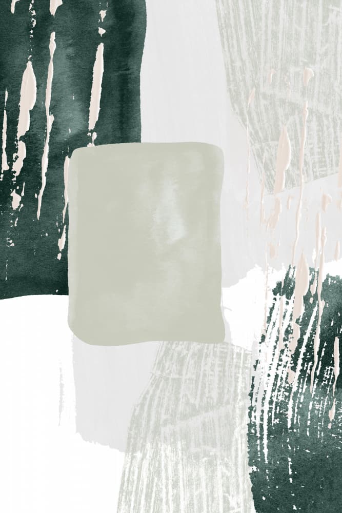 Abstract Green Blocks by Sally Ann Moss — canvas wall art