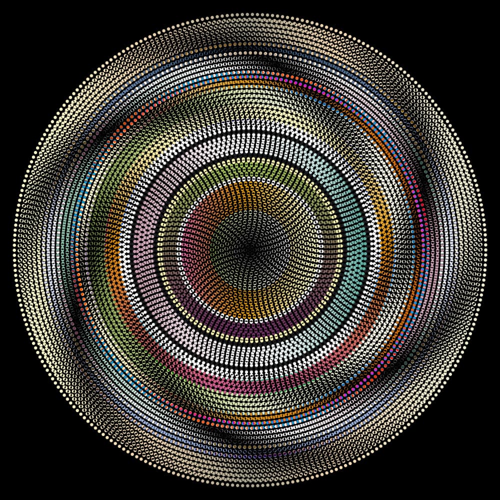 Vibrant Geometric Mandala by Angelo Cerantola — canvas wall art