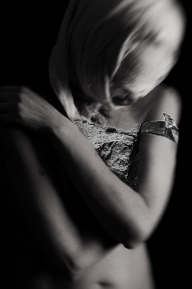 Cracked Stone Woman by Bogdan Bouşcă — canvas wall art