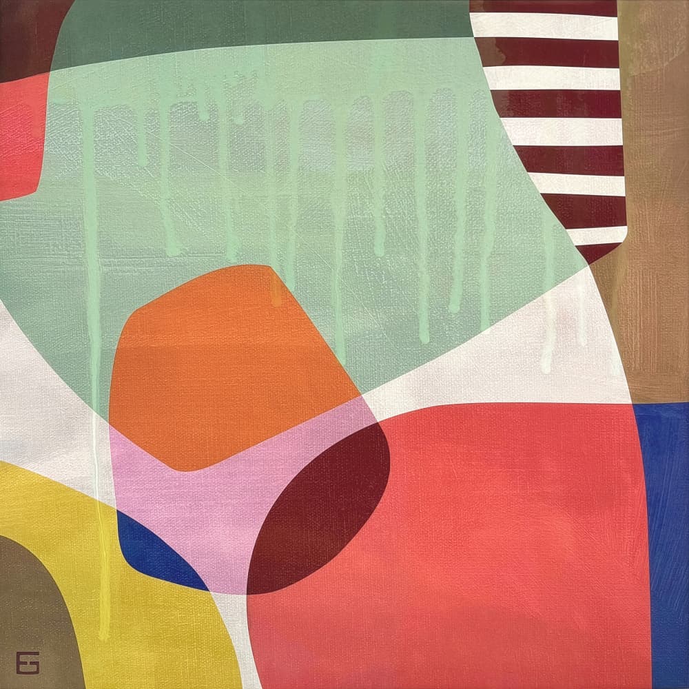 Overlapping Color Shapes by Ellen Greup — canvas wall art