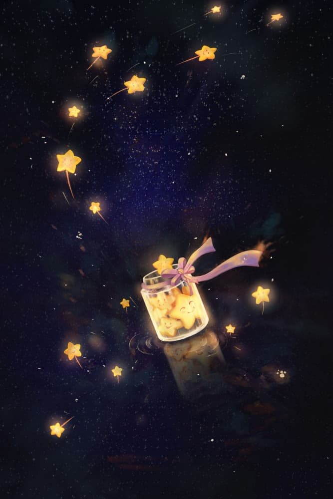 Glowing Stars Jar by Xuan Thai — canvas wall art