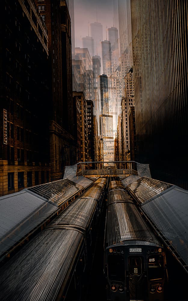 Deep City Train View by Carmine Chiriacò — canvas wall art
