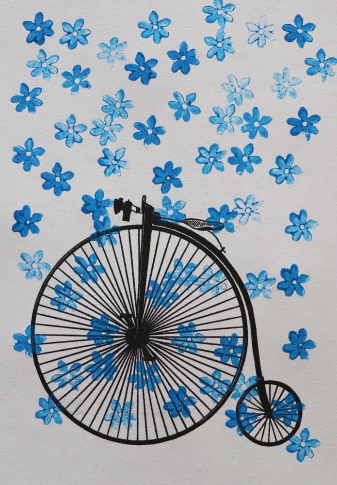 Penny Farthing Blooms by Santhosh ch — canvas wall art