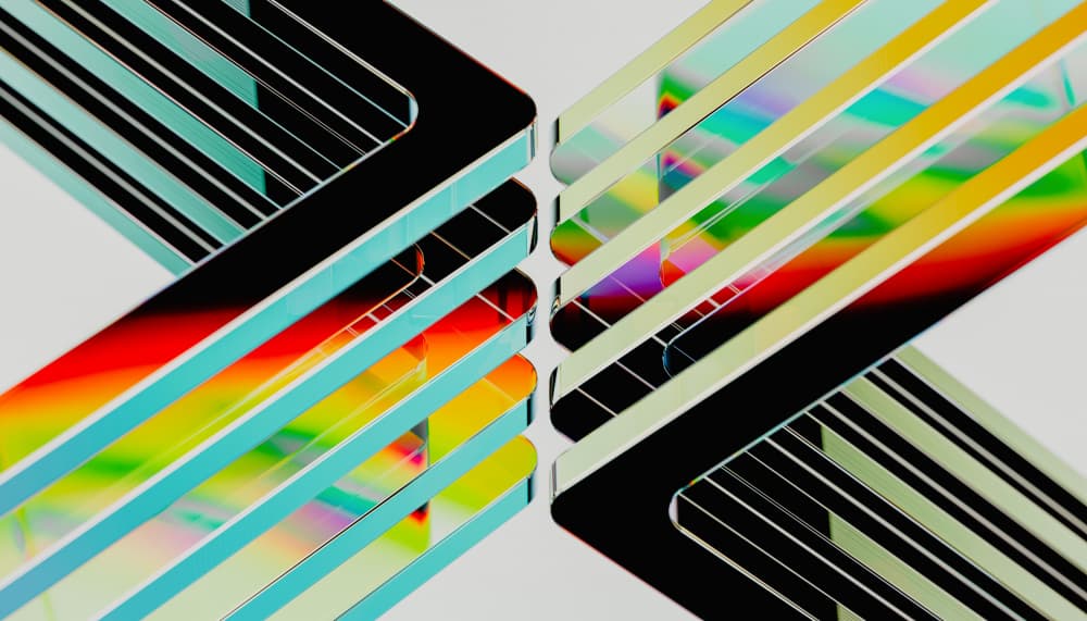 Iridescent Layered Abstraction by Javier Pardina — canvas wall art
