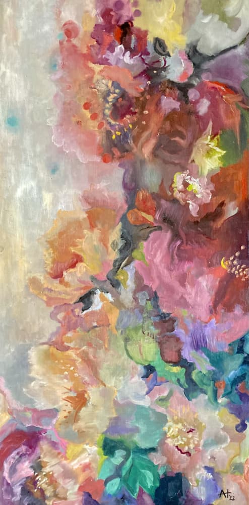 Vibrant Abstract Flowers by Alexandra Higgins — canvas wall art