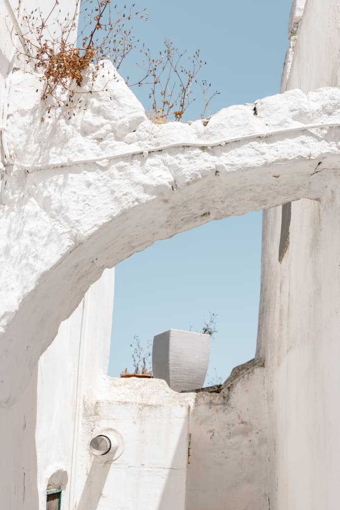 White Arch Blue Sky by Photolovers — canvas wall art