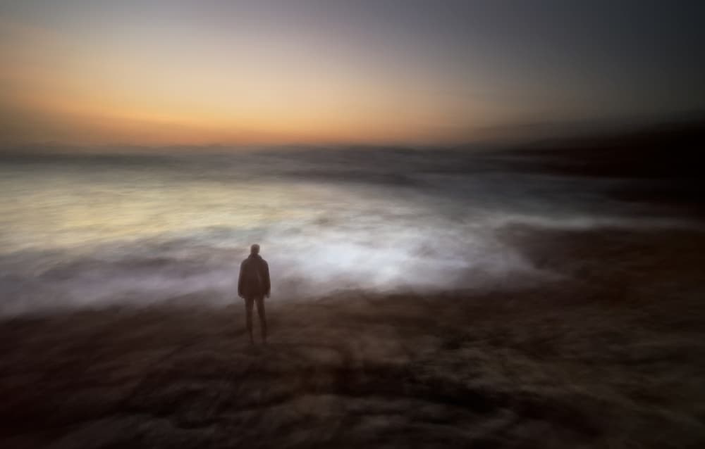Lone Figure at Dusk by Santiago Pascual Buye — canvas wall art