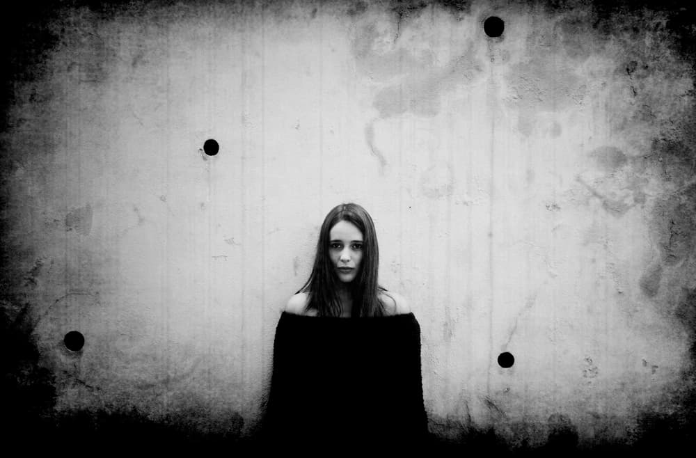 Pensive Girl Grunge by Milena Seita — canvas wall art