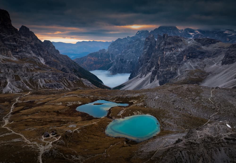 Dramatic Mountain Lakes by Songlin Xu — canvas wall art