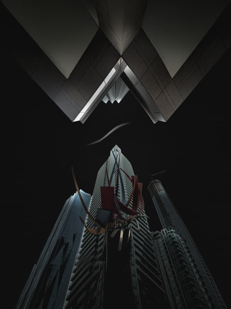 Dark Urban Geometry by Molly Fu APA — canvas wall art