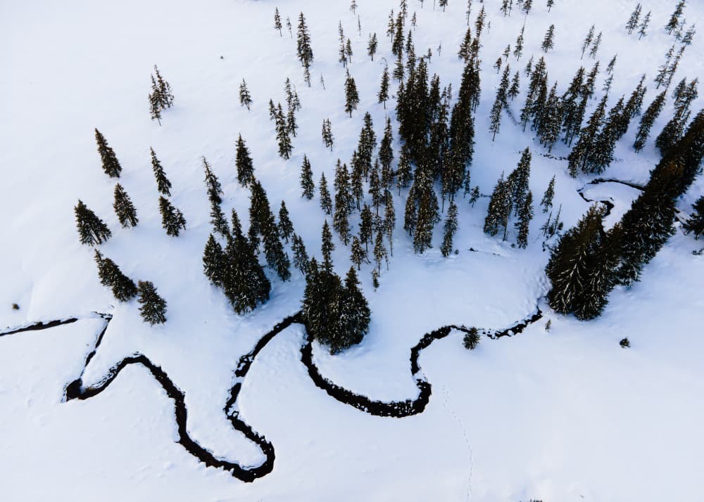 Winding Winter River by Ovidiu Satmari — canvas wall art